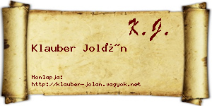 Klauber Jolán névjegykártya