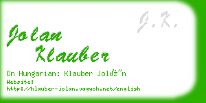 jolan klauber business card